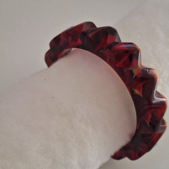 FABULOUS REAR 1930'S BAKELITE GEAR BANGLE BRACELET - Picture 14 of 15